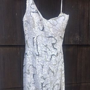 One Shoulder Sequined Dress